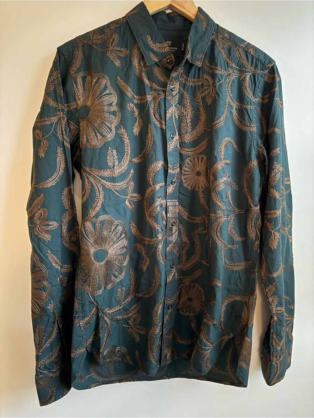 Scotch & Soda Men’s Long-Sleeve Floral Button-Up Shirt